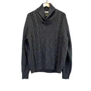 Aqua Toscano Men Sweater‎ Grey Long Sleeve Marino Wool Blend Size XL